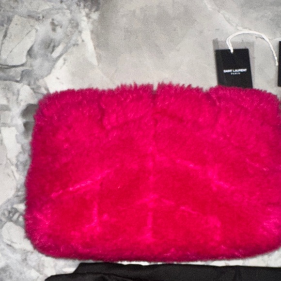 Yves Saint Laurent pouch puffy shearling clutch - Picture 10 of 12